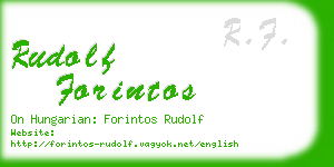 rudolf forintos business card